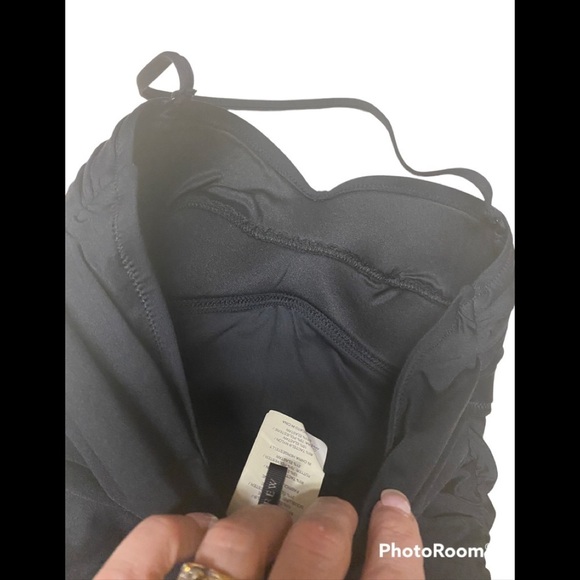 J. Crew Black Shirred One Piece Swimsuit Sz 0 - Picture 7 of 8